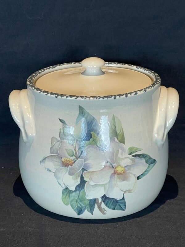 Home And Garden Party Magnolia Bean Pot W/ Lid 1999