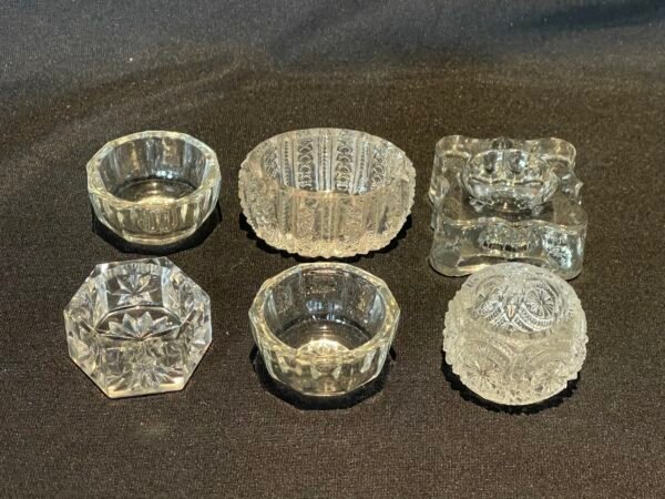 LOT OF 8 Antique/Vintage Crystal Cut Glass Salt Cellars - Image 2