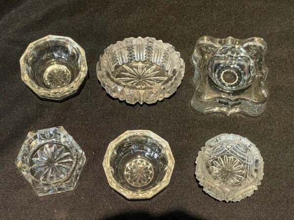 LOT OF 8 Antique/Vintage Crystal Cut Glass Salt Cellars