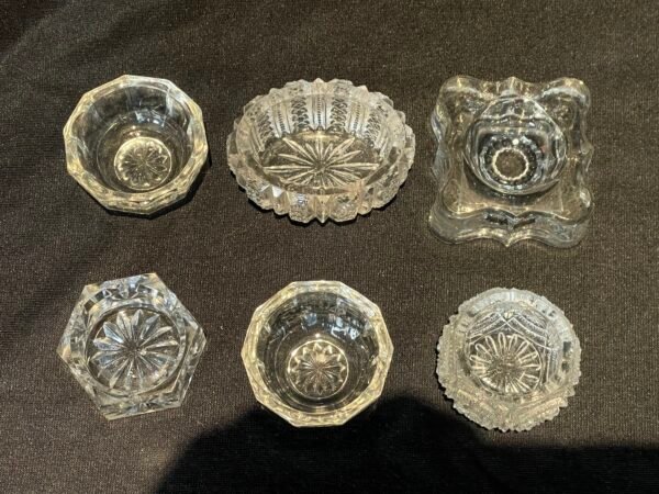 LOT OF 8 Antique/Vintage Crystal Cut Glass Salt Cellars - Image 3