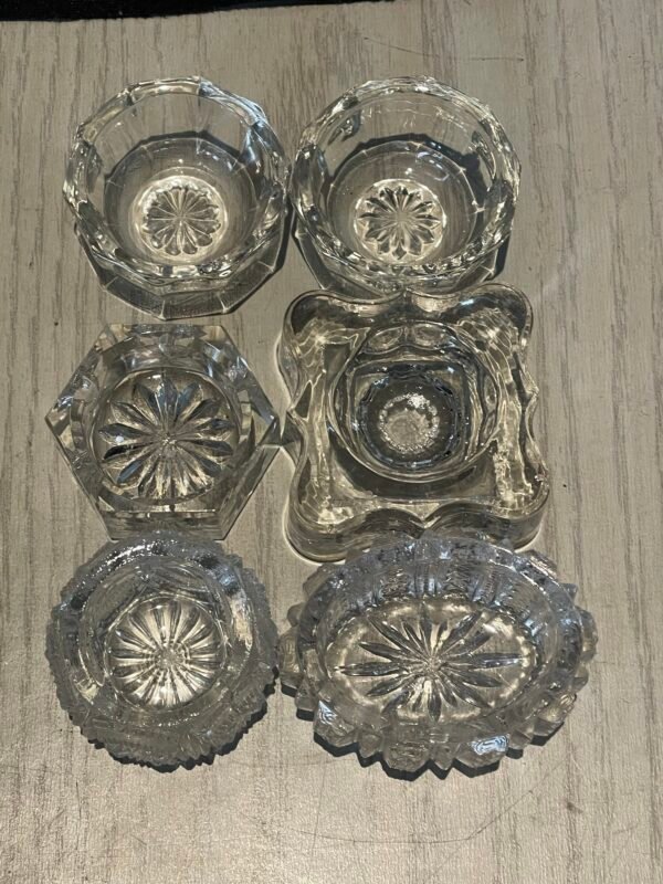 LOT OF 8 Antique/Vintage Crystal Cut Glass Salt Cellars - Image 8