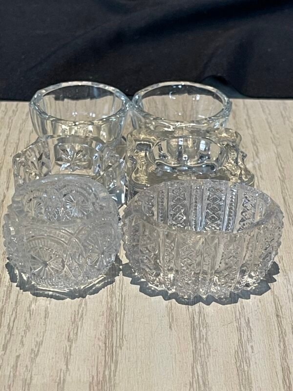 LOT OF 8 Antique/Vintage Crystal Cut Glass Salt Cellars - Image 9