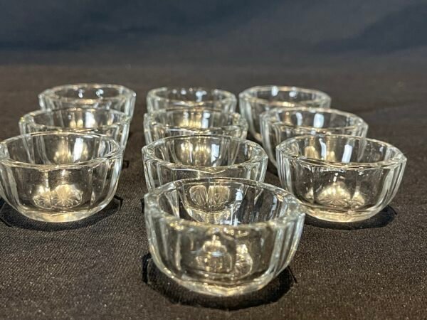 LOT OF 10 Vintage Crystal Cut Glass Salt Cellars