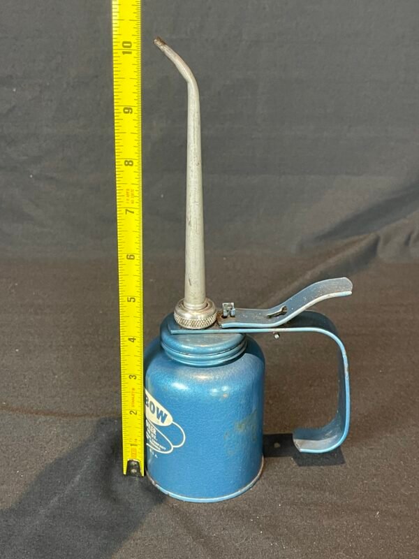 Vintage Rainbow Pump Oiler 10 Oz. Blue Oil Can Eagle Mfg Co. Wellsburg WV USA - Image 2