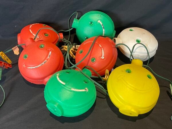 NOMA 14 Vintage Smiley Face Blow Mold 2 Sets String Lights Camper RV Patio Party Bulbs Inc - Image 4