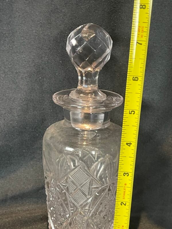 Vintage Clear Glass Bottle with stopper - Image 2