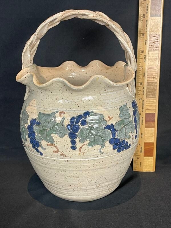 Vintage Glazed Pottery Crock Utensil Holder Thomas House Studio Pottery 8 Mugs and Creamer - Image 7