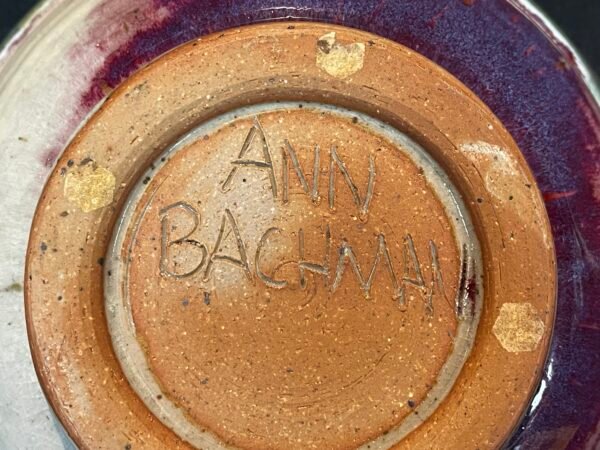 Beautiful Pottery Bowl Glazed signed Ann Bachman - Image 7