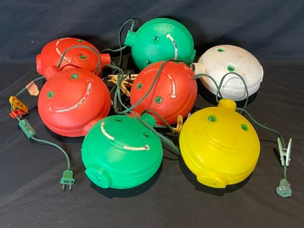 NOMA 14 Vintage Smiley Face Blow Mold 2 Sets String Lights Camper RV Patio Party Bulbs Inc - Image 13