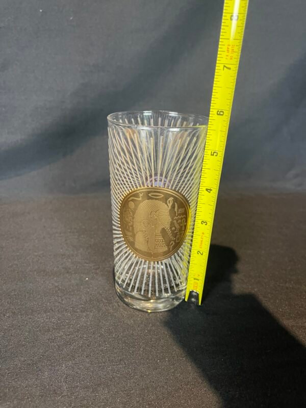 5 MCM Vintage Georges Briard Egyptian Highball Glasses Mid Century Barware - Image 3